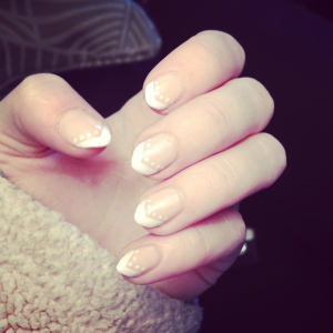 White tips with dots.