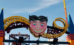 This is a character named Tillie, apparently. He is the "funny face" of Coney Island.